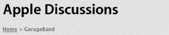 apple discussion group GarageBand